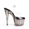 Pleaser - ADORE708T Sandale à bride à la cheville, Pole dance chaussures - Chaussures de pole dance - Gris/Transparent Product image